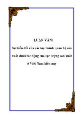 Luận văn Sự biến đổi của các loại hình quan hệ sản xuất dưới tác động của lực lượng sản xuất ở Việt Nam hiện nay