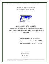Luận văn Thu hút và sử dụng nguồn vốn hỗ trợ phát triển chính thức (ODA) trong phát triển nông nghiệp Việt Nam