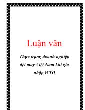 Luận văn Thực trạng doanh nghiệp dệt may Việt Nam khi gia nhập WTO