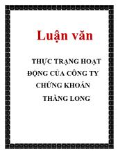 Luận văn Thực trạng hoạt động của công ty chứng khoán