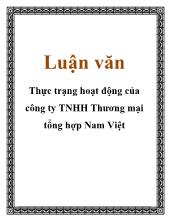 Luận văn Thực trạng hoạt động của công ty TNHH Thương mại tổng hợp Nam Việt