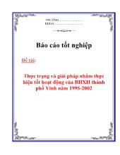 Luận văn Thực trạng và giải pháp nhằm thực hiện tốt hoạt động của Bảo hiểm xã hội thành phố Vinh năm 1995-2002