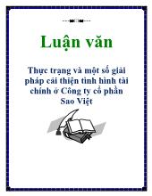 Luận văn Thực trạng và một số giải pháp cải thiện tình hình tài chính ở Công ty cổ phần Sao Việt