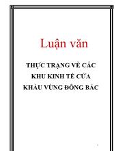 Luận văn Thực trạng về các khu kinh tế cửa khẩu vùng Đông Bắc