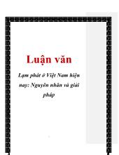 Luận văn Tình hình Lạm phát ở Việt Nam hiện nay- Nguyên nhân và giải pháp