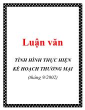 Luận văn Tình hình thực hiện kế hoạch thương mại (tháng 9-2002)