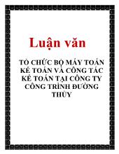 Luận văn Tổ chức bộ máy toán kế toán và công tác kế toán tại công ty công trình đường thủy