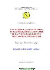 Luận văn Tốt nghiệp- Ảnh hưởng của sự biến động tỷ giá đến kinh doanh ngoại tệ tại Ngân hàng Thương mại Cổ phần Phương Nam