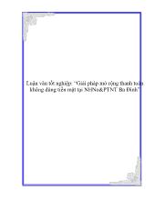 Luận văn Tốt nghiệp- Giải pháp mở rộng thanh toán không dùng tiền mặt tại Ngân hàng nông nghiệp và phát triển nông thôn Ba Đình
