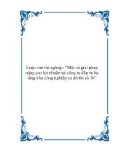 Luận văn Tốt nghiệp- Một số giải pháp nâng cao lợi nhuận tại công ty đầu tư hạ tầng khu công nghiệp và đô thị số 18