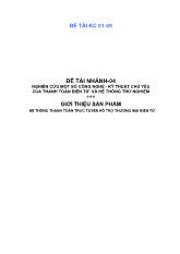 Nghiên cứu một số công nghệ và kỹ thuật chủ yếu của thanh toán điện tử và hệ thống thử nghiệm