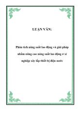 Phân tích năng suất lao động và giải pháp nhằm nâng cao năng suất lao động ở xí nghiệp xây lắp thiết bị điện nước