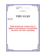 Tiểu luận Đánh giá hiệu quả sử dụng công cụ nghiệp vụ thị trường mở của ngân hàng nhà nước Việt Nam và giải pháp