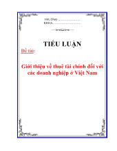 Tiểu luận Giới thiệu về thuê tài chính đối với các doanh nghiệp ở Việt Nam
