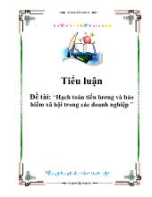 Tiểu luận Hạch toán tiền lương và bảo hiểm xã hội trong các doanh nghiệp