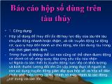 Báo cáo Hộp số dùng trên tàu thủy