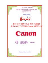 Báo cáo Thực tập tốt nghiệp tại công ty TNHH Cannon Việt Nam