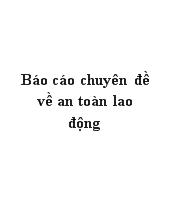 Chuyên đề Báo cáo về an toàn lao động