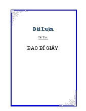 Đề tài Bao bì giấy