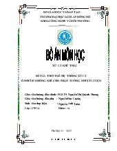 Đề tài Thiết kế hệ thống xử lý ô nhiễm không khí cho phân xưởng nhiệt luyện