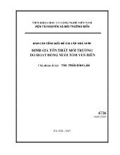 Định giá tổn thất môi trường do hoạt động nuôi tôm ven biển