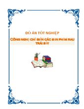 Đồ án Công nghệ chế biến các sản phẩm rau trái sấy