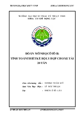 Đồ án Môn học ôtô II: tính toán thiết kế bộ ly hợp cho xe tải 20 tấn