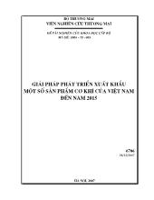Giải pháp phát triển xuất khẩu một số sản phẩm cơ khí của Việt Nam đến năm 2015
