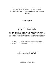 Luận văn Ẩn dụ tiếng Việt nhìn từ lý thuyết nguyên mẫu (so sánh đối chiếu tiếng Anh và tiếng Pháp)