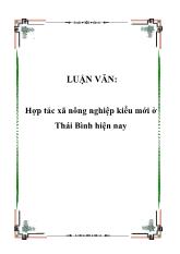 Luận văn Hợp tác xã nông nghiệp kiểu mới ở Thái Bình hiện nay