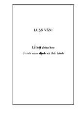 Luận văn Lễ hội chùa Keo ở tỉnh Nam Định và Thái Bình