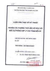 Luận văn Nghiên cứu phương thức bảo vệ rơle với mức dự phòng hợp lý cho trạm biến áp