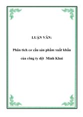 Luận văn Phân tích cơ cấu sản phẩm xuất khẩu của công ty dệt Minh Khai