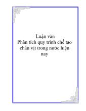 Luận văn Phân tích quy trình chế tạo chân vịt trong nước ngày nay