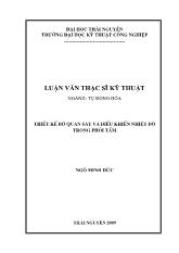 Luận văn Thiết kế bộ quan sát và điều khiển nhiệt độ trong phôi tấm