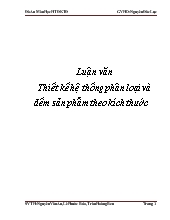 Luận văn Thiết kế hệ thống phân loại và đếm sản phẩm theo kích thước
