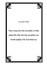 Luận văn Thực trạng tiêu thụ sản phẩm và biện pháp thúc đẩy tiêu thụ sản phẩm của doanh nghiệp Việt Nam hiện nay