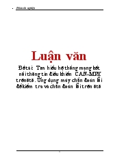 Luận văn Tìm hiểu hệ thống mạng kết nối thông tin điều khiển CAN-MPX trên ôtô. Ứng dụng máy chẩn đoán lỗi để kiểm tra và chẩn đoán lỗi trên ôtô