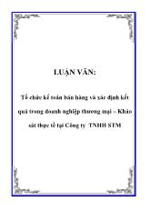 Luận văn Tổ chức kế toán bán hàng và xác định kết quả trong doanh nghiệp thương mại – Khảo sát thực tế tại Công ty trách nhiệm hữu hạn STM