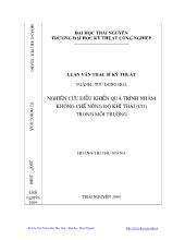 Luận văn Ứng dụng điều khiển quá trình nhằm khống chế nồng độ khí thải (CO) trong môi trường