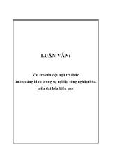 Luận văn Vai trò của đội ngũ trí thức tỉnh quảng bình trong sự nghiệp công nghiệp hóa, hiện đại hóa hiện nay