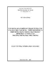 Luận văn Vận dụng quan điểm sư phạm tương tác vào dạy học nội dung phép dời hình và phép đồng dạng trong mặt phẳng hình học 11 nâng cao trƣờng trung học phổ thông