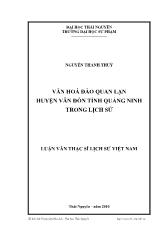 Luận văn Văn hoá đảo Quan Lạn huyện Vân Đồn tỉnh Quảng Ninh trong lịch sử