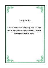 Luận văn Vốn lưu động và các biện pháp nâng cao hiệu quả sử dụng vốn lưu động của công ty TNHH Thương mại Điện tử Hoàng Sơn