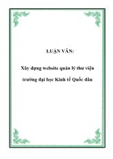 Luận văn Xây dựng website quản lý thư viện trường đại học Kinh tế Quốc dân