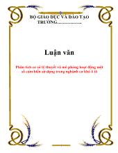 Phân tích cơ sở lý thuyết và mô phỏng hoạt động một số cảm biến sử dụng trong nghành cơ khó ô tô