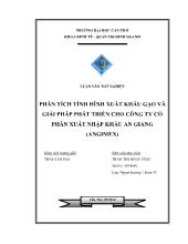Phân tích tình hình xuất khẩu gạo và giải pháp phát triển cho công ty cổ phần xuất nhập khẩu An Giang (Angimex)