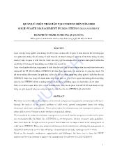 Quản lý chất thải rắn tại Citenco đến năm 2020