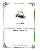 Tiểu luận Ứng dụng các chất hoạt động bề mặt trong mỹ phẩm dành cho nam