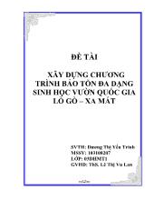 Xây dựng chương trình bảo tồn đa dạng sinh học vườn quốc gia Lò Gò – Xa Mát